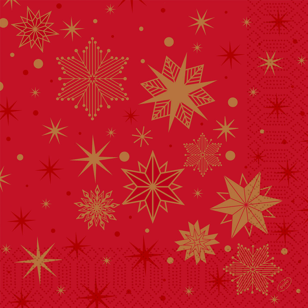 Duni Zelltuch-Servietten - 40 x 40 cm Stargazing Red