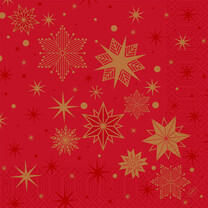 Duni Zelltuch-Servietten - 40 x 40 cm Stargazing Red