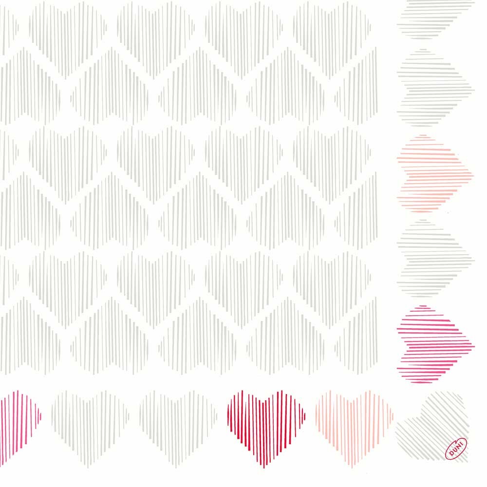 Dunisoft-Servietten - 40 x 40 cm 1/4 Falz Amour Dunisoft-Servietten - 40 x 40 cm 1/4 Falz Amour