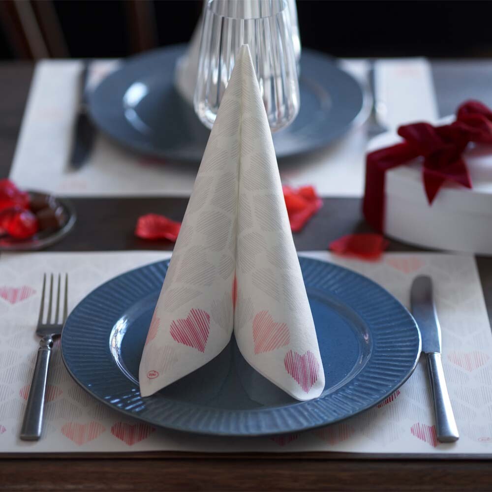 Dunisoft-Servietten - 40 x 40 cm 1-4 Falz Amour Dunisoft-Servietten - 40 x 40 cm 1-4 Falz Amour