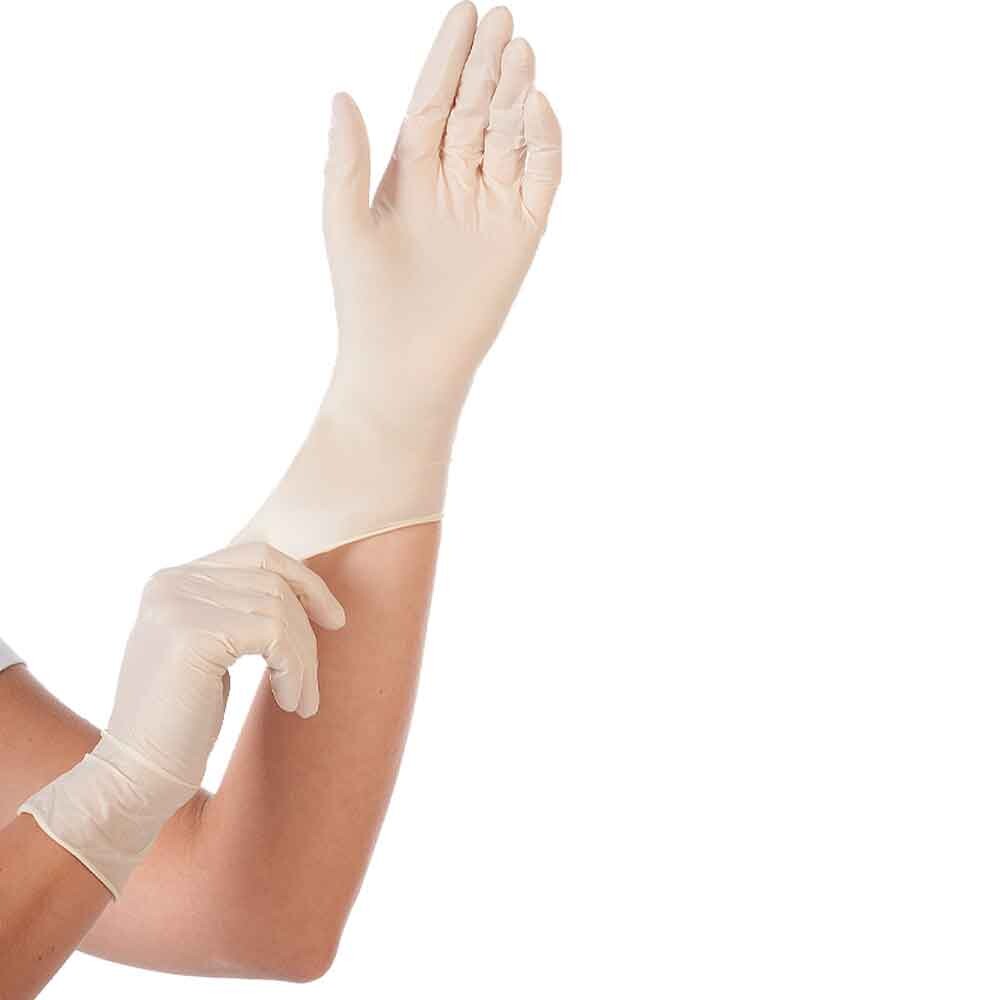 Einmal-Handschuhe Latex Gre L vorgepudert | Moosmann Verpackungen