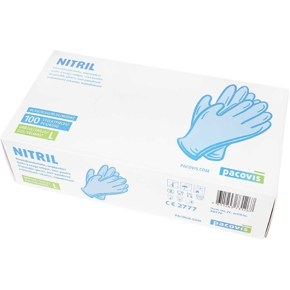 Einmal-Handschuhe Nitril Größe L puderfrei blau Einmal-Handschuhe Nitril Größe L puderfrei blau