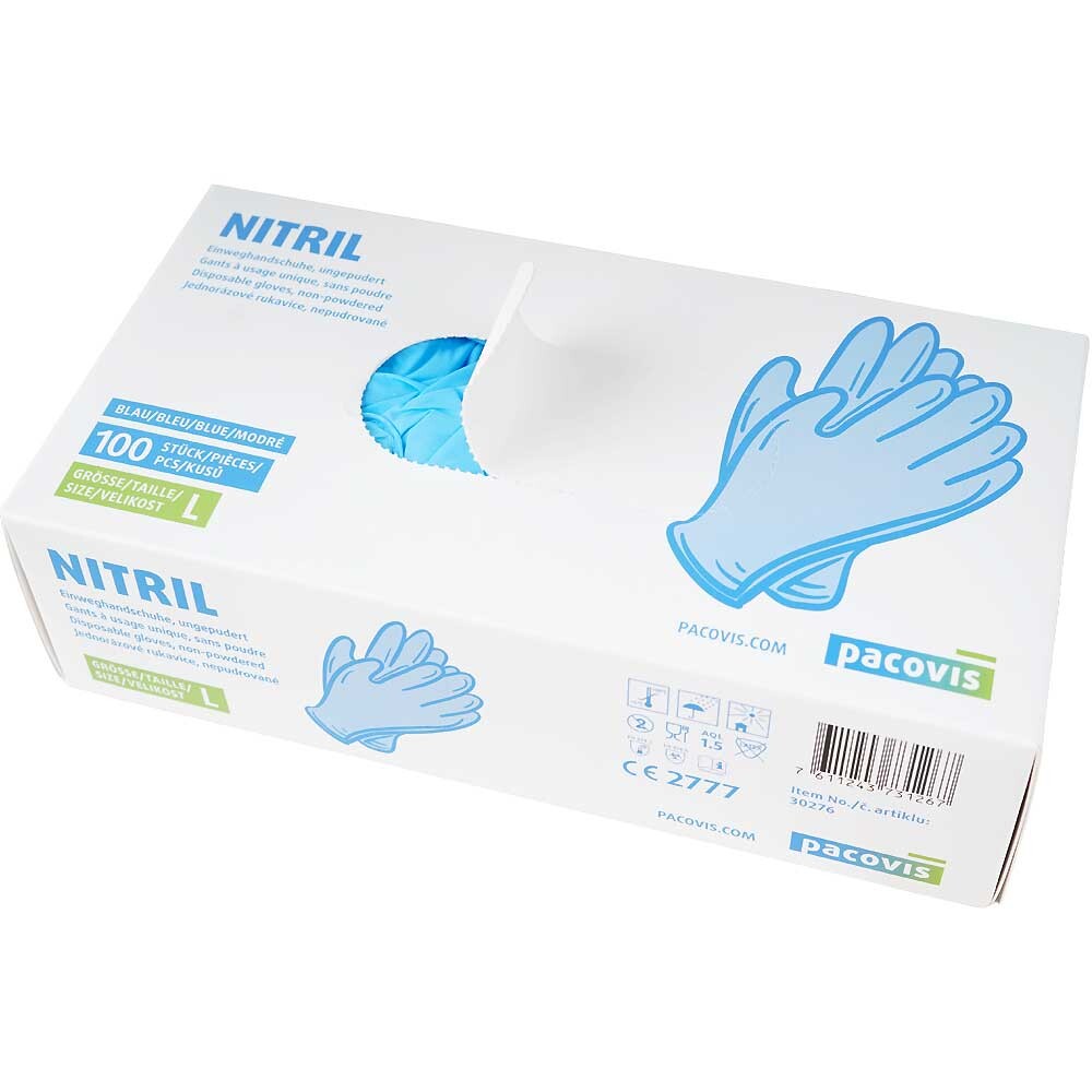 Einmal-Handschuhe Nitril Größe L puderfrei blau Einmal-Handschuhe Nitril Größe L puderfrei blau
