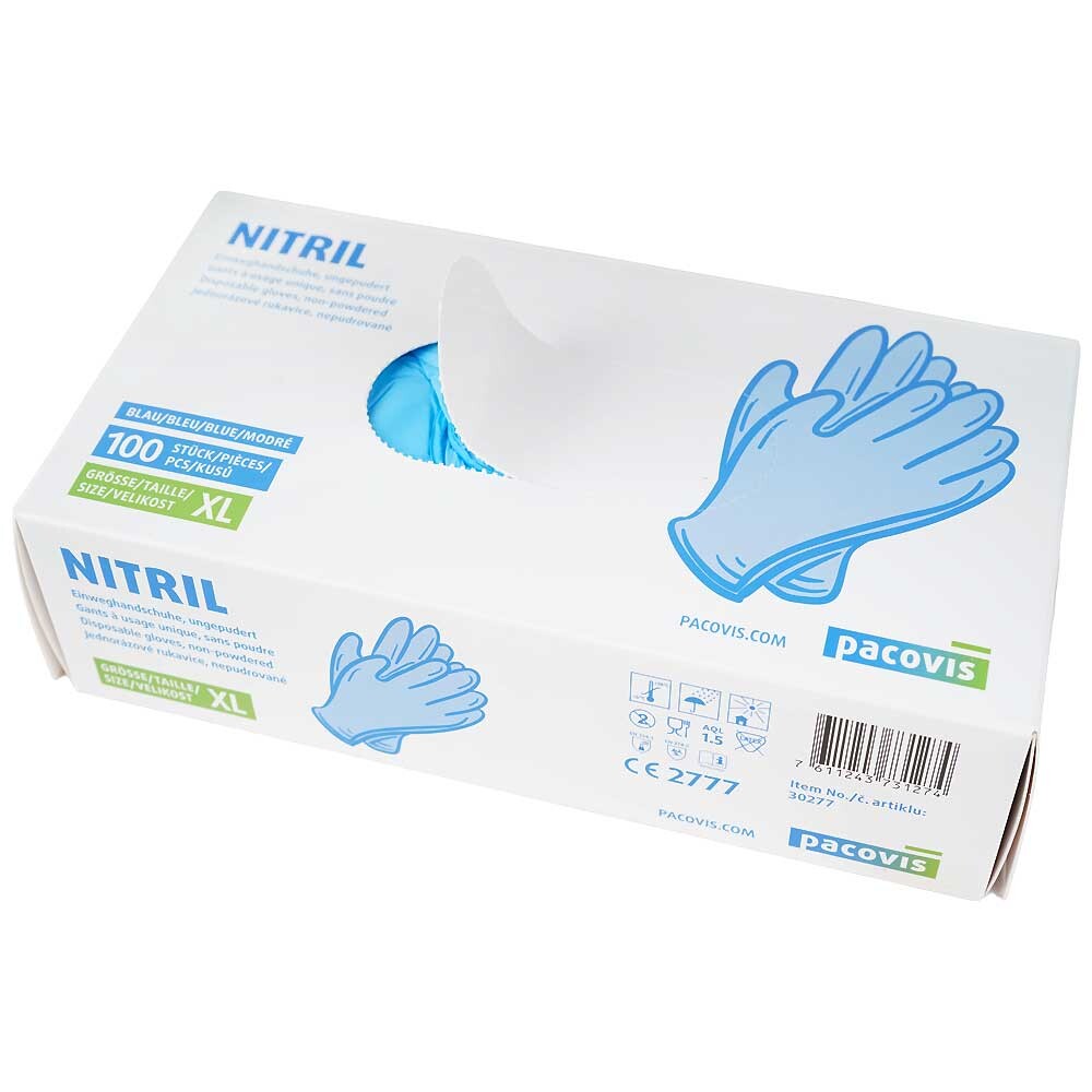 Einmal-Handschuhe Nitril Größe XL puderfrei blau Einmal-Handschuhe Nitril Größe XL puderfrei blau