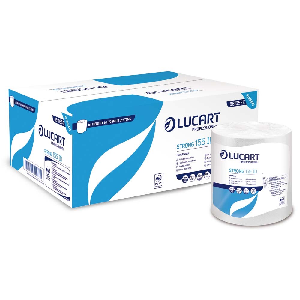 Einmal-Rollenhandtücher für Lucart Spender Strong 155 ID Einmal-Rollenhandtücher für Lucart Spender Strong 155 ID
