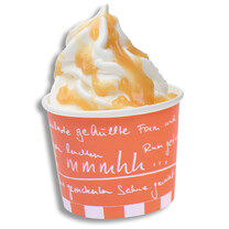 Eisbecher aus Hartpapier "mmmhh..." Orange Eisbecher aus Hartpapier "mmmhh..." Orange