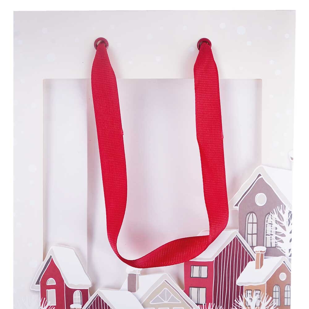 Exklusiv Geschenktragetasche Winter Town mit Sichtfenster Exklusiv Geschenktragetasche Winter Town mit Sichtfenster
