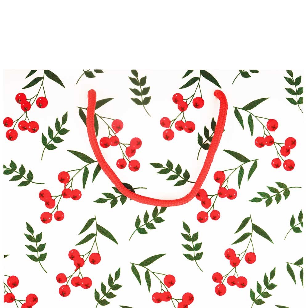 Exklusiv Geschenk-Tragetaschen Beeren beflockt groß Exklusiv Geschenk-Tragetaschen Beeren beflockt groß