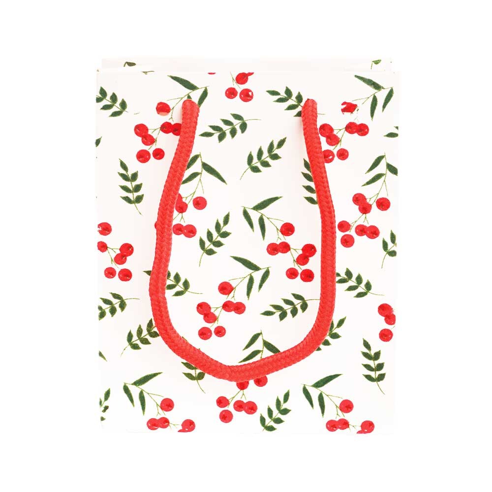 Exklusiv Geschenk-Tragetaschen Beeren beflockt mini Exklusiv Geschenk-Tragetaschen Beeren beflockt mini