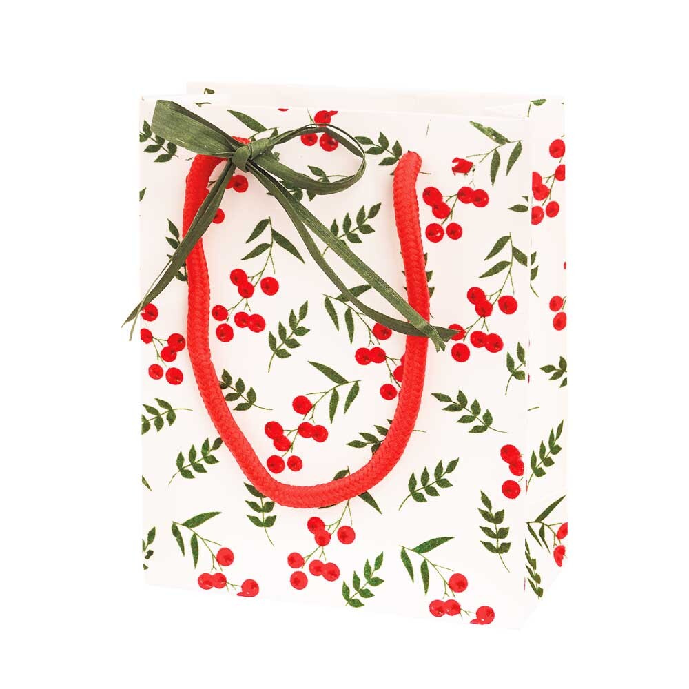 Exklusiv Geschenk-Tragetaschen Beeren beflockt mini Exklusiv Geschenk-Tragetaschen Beeren beflockt mini