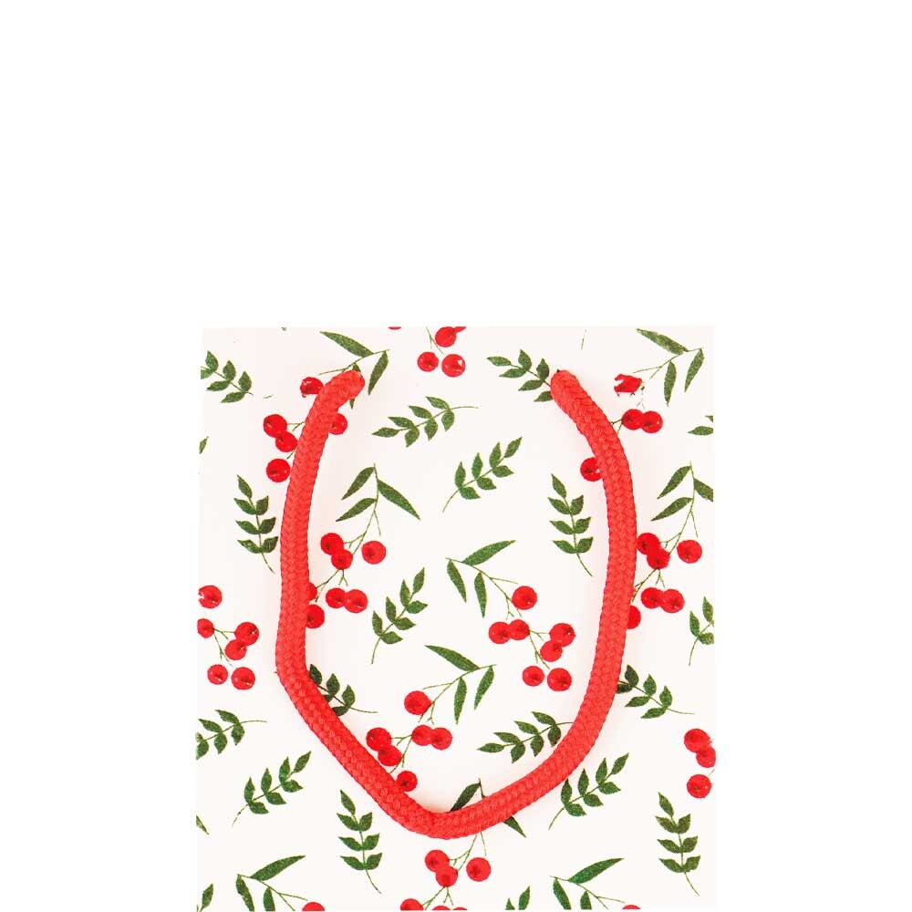 Exklusiv Geschenk-Tragetaschen Beeren beflockt mini Exklusiv Geschenk-Tragetaschen Beeren beflockt mini