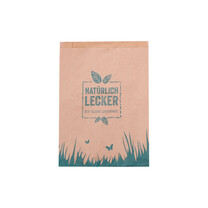 Faltenbeutel braun Natürlich lecker 12 5 x 28 cm Faltenbeutel braun Natürlich lecker 12 5 x 28 cm