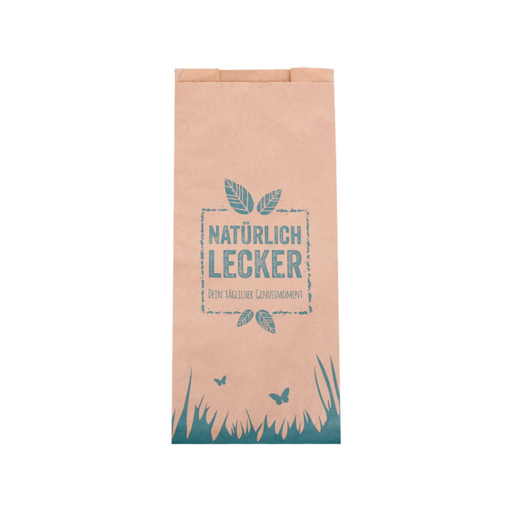 Faltenbeutel braun Natürlich lecker 14 8 x 32 cm Faltenbeutel braun Natürlich lecker 14 8 x 32 cm