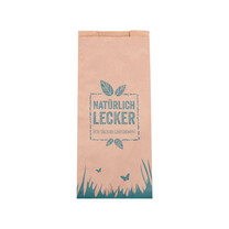 Faltenbeutel braun Natürlich lecker 14 8 x 32 cm Faltenbeutel braun Natürlich lecker 14 8 x 32 cm