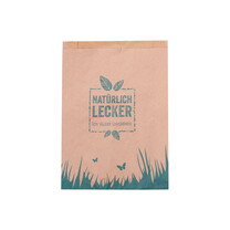 Faltenbeutel braun Natürlich lecker 17 5 x 23 cm Faltenbeutel braun Natürlich lecker 17 5 x 23 cm