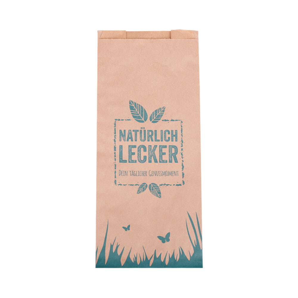Faltenbeutel braun Natürlich lecker 20 7 x 42 cm Faltenbeutel braun Natürlich lecker 20 7 x 42 cm