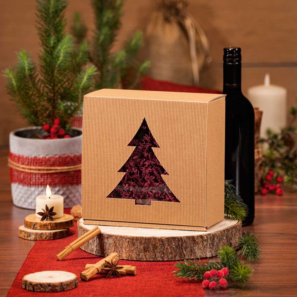 Feinkost- und Präsentkarton mittel natur Tannenbaum Feinkost- und Präsentkarton mittel natur Tannenbaum