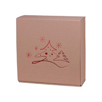 Feinkostkarton und Präsentkarton Navidad offene Welle natur/rot M Feinkostkarton und Präsentkarton Navidad offene Welle natur/rot M