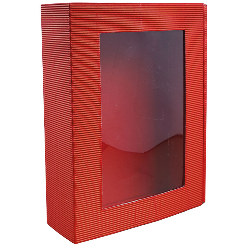 Feinkostkarton und Präsentkarton Sofia Window offene Welle rot L Feinkostkarton und Präsentkarton Sofia Window offene Welle rot L