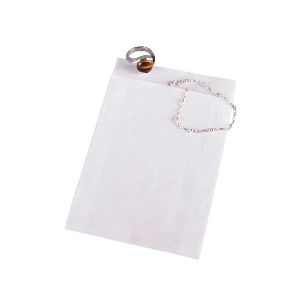 Flachbeutel weiß aus Kraftpapier 75 x 102 16 mm Flachbeutel weiß aus Kraftpapier 75 x 102 16 mm