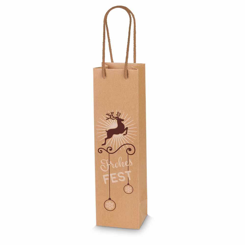 1er Flaschentragetaschen Set Natura Christmas braun 1er Flaschentragetaschen Set Natura Christmas braun