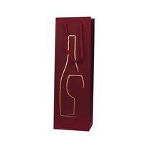 Flaschen - Tragetaschen Weinmotive Kraftpapier matt bordeaux Weinflasche gold