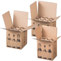 Flaschen-Versandsystem stehend mit Faltgefache Flaschen-Versandsystem stehend mit Faltgefache