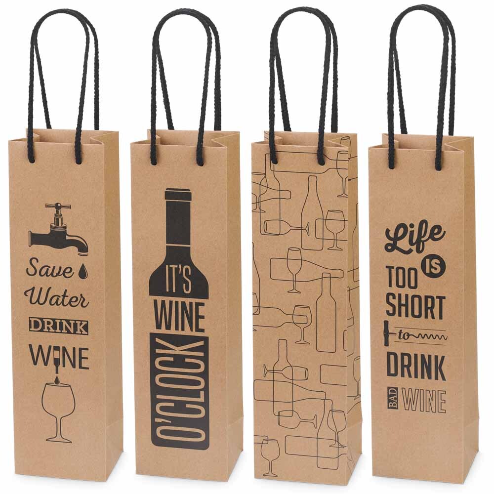 Flaschentragetaschen Set Wine braun schwarz Flaschentragetaschen Set Wine braun schwarz
