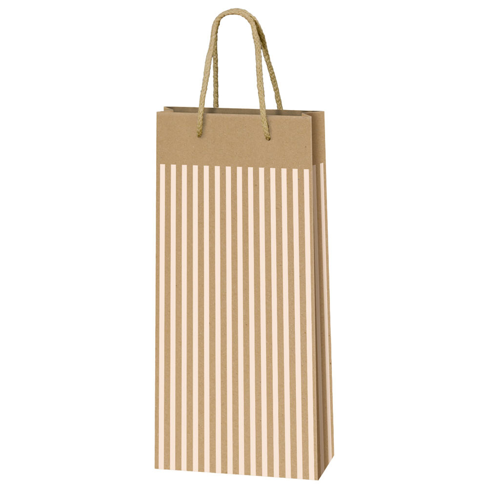 2er Flaschentragetaschen mit Streifen natur cream 17 85 x 36 cm 2er Flaschentragetaschen mit Streifen natur cream 17 85 x 36 cm