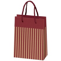 BB Geschenktasche mit Streifen bordeaux natur 17 85 x 22 cm BB Geschenktasche mit Streifen bordeaux natur 17 85 x 22 cm