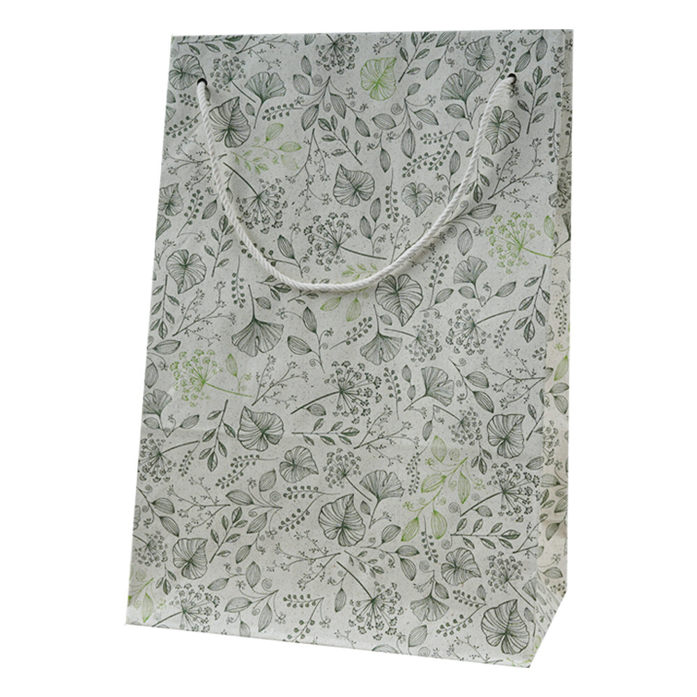 Geschenk-Tragetasche Graspapier Botanic Mix groß