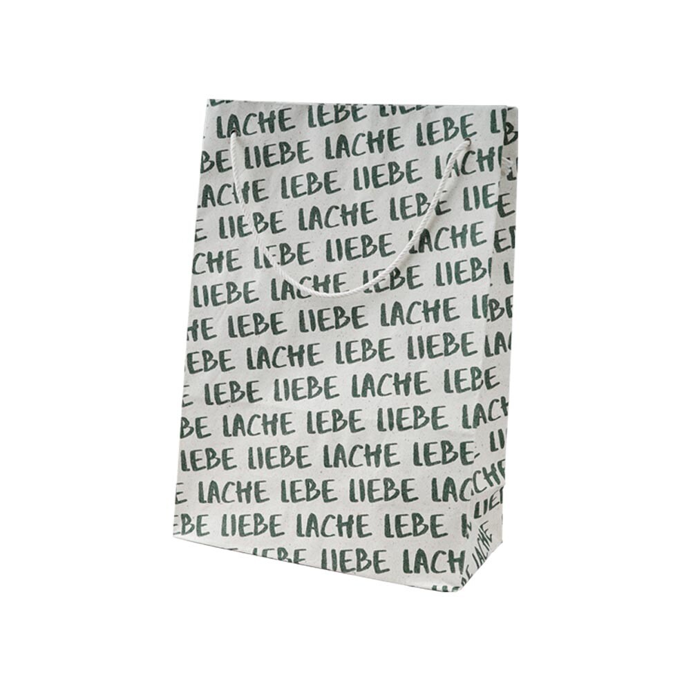 Geschenk-Tragetasche Graspapier Lebe Liebe Lache groß Geschenk-Tragetasche Graspapier Lebe Liebe Lache groß