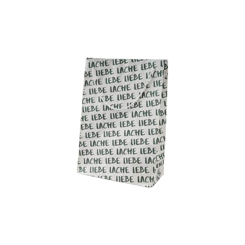 Geschenk-Tragetasche Graspapier Lebe Liebe Lache klein Geschenk-Tragetasche Graspapier Lebe Liebe Lache klein