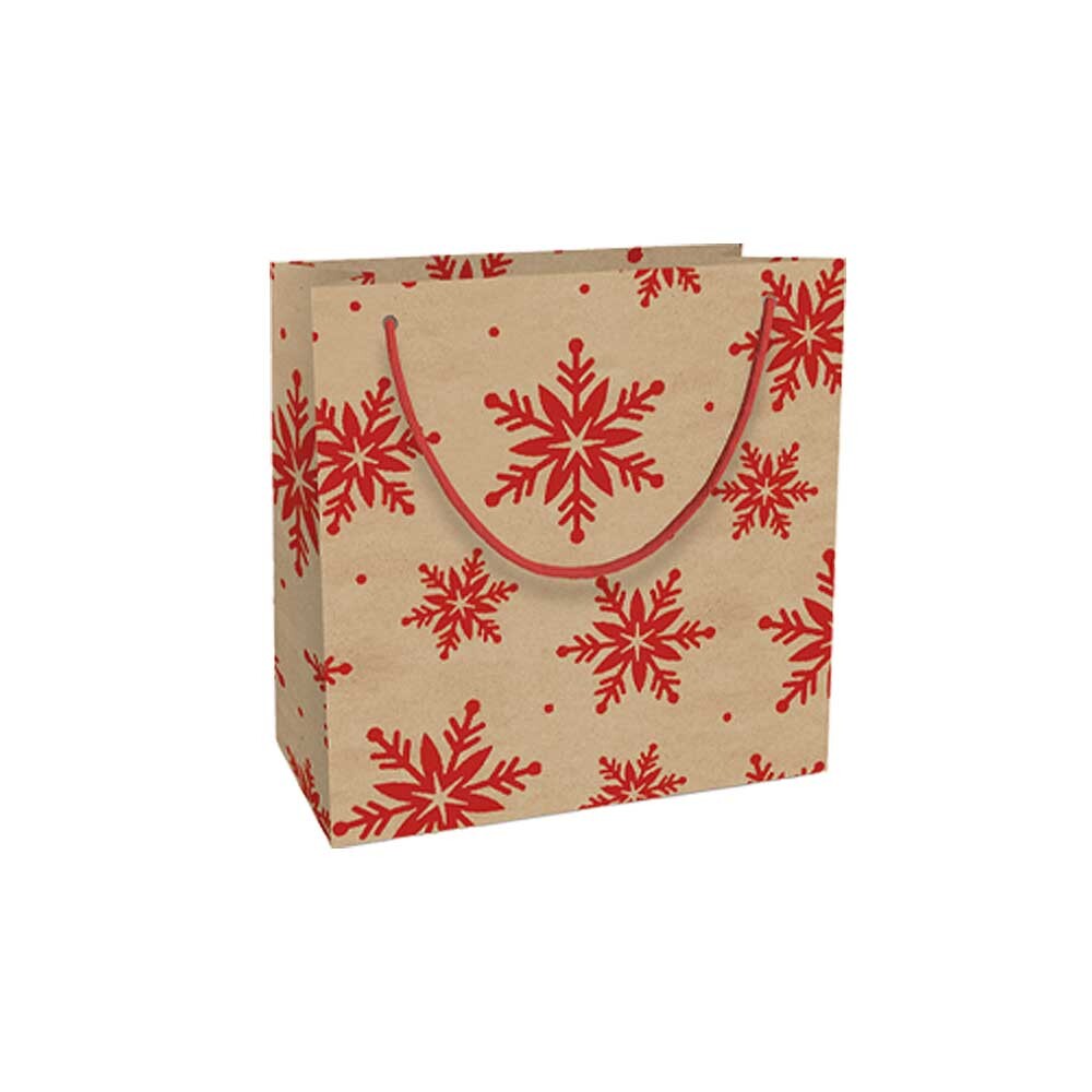 Geschenk-Tragetaschen aus Kraftpapier Kristalle rot klein Geschenk-Tragetaschen aus Kraftpapier Kristalle rot klein