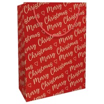 Geschenk-Tragetaschen aus Kraftpapier Merry Christmas rot groß Geschenk-Tragetaschen aus Kraftpapier Merry Christmas rot groß