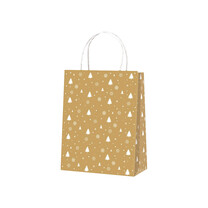 Geschenk-Tragetaschen gold Tannenbäume kleinste Präsente