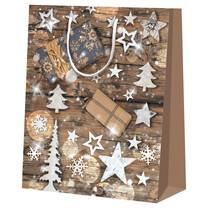Geschenk-Tragetaschen matt Holzoptik Winterzauber Präsente groß Geschenk-Tragetaschen matt Holzoptik Winterzauber Präsente groß