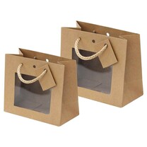 Geschenk-Tragetaschen natur mit Sichtfenster Geschenk-Tragetaschen natur mit Sichtfenster