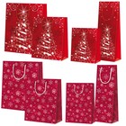 Geschenk-Tragetaschen rot matt Weihnachten
