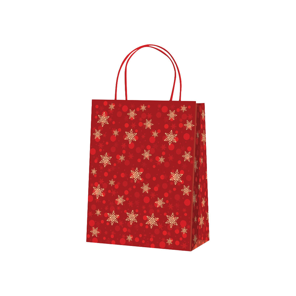 Geschenk-Tragetaschen rot Schneeflocken kleinste Präsente Geschenk-Tragetaschen rot Schneeflocken kleinste Präsente