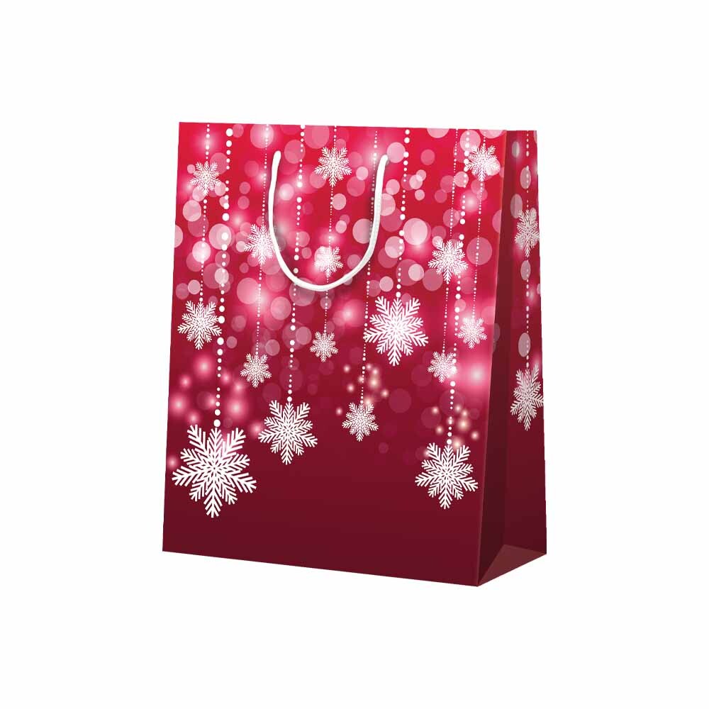 Geschenk-Tragetaschen Schneeflocken glänzend mittel Geschenk-Tragetaschen Schneeflocken glänzend mittel