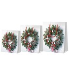 Geschenk-Tragetaschen weiß glänzend Weihnachten