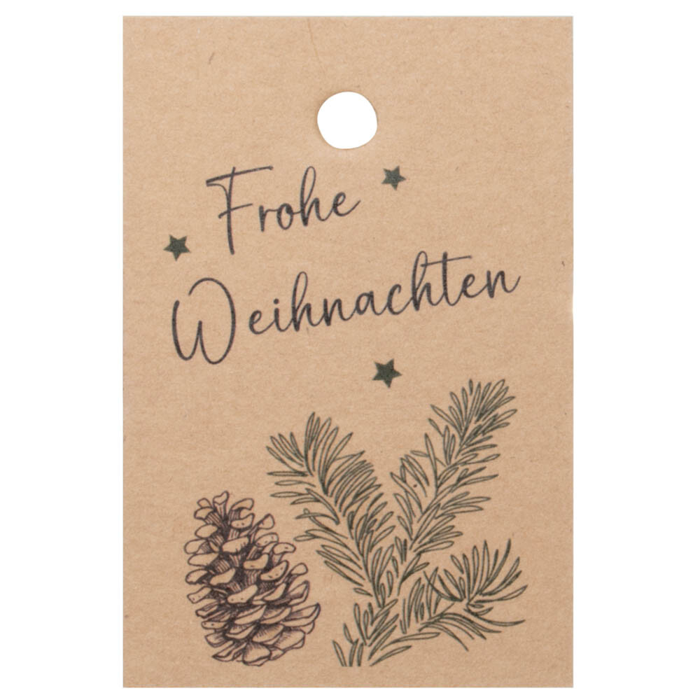 Geschenkanhänger Frohe Weihnachten braun Geschenkanhänger Frohe Weihnachten braun