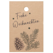 Geschenkanhänger Frohe Weihnachten braun Geschenkanhänger Frohe Weihnachten braun