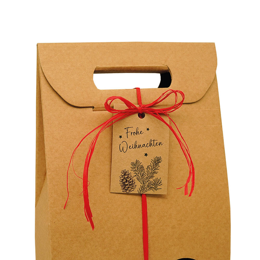 Geschenkanhänger Frohe Weihnachten braun Geschenkanhänger Frohe Weihnachten braun