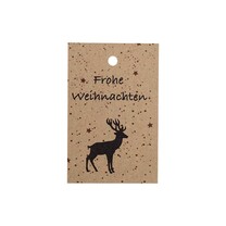 Geschenkanhänger Frohe Weihnachten natur Geschenkanhänger Frohe Weihnachten natur