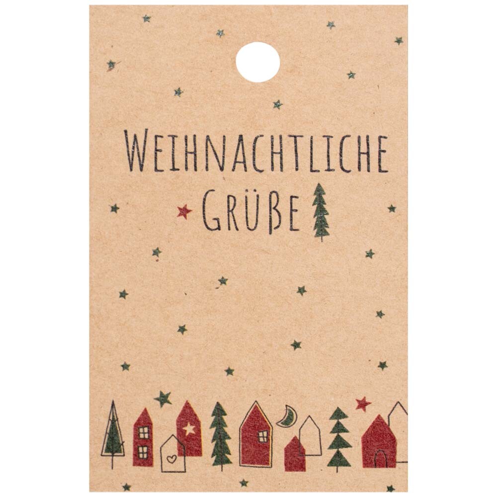 Geschenkanhänger Weihnachtliche Grüße natur Geschenkanhänger Weihnachtliche Grüße natur