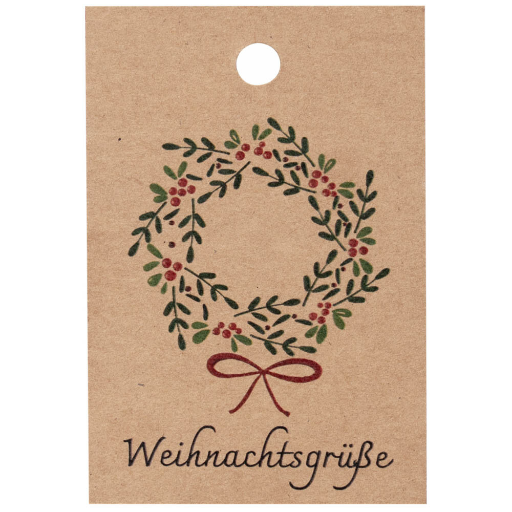 Geschenkanhänger Weihnachtsgrüße natur Geschenkanhänger Weihnachtsgrüße natur