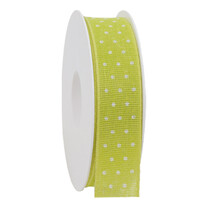 Geschenkband Baumwolle Punkte limette 25 mm Geschenkband Baumwolle Punkte limette 25 mm