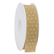 Geschenkband Baumwolle Punkte Naturfarben 25 mm Geschenkband Baumwolle Punkte Naturfarben 25 mm